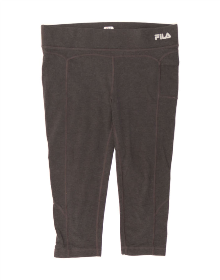 FILA Womens Capri Leggings UK 14 Medium Grey Cotton Vintage Fila and Second-Hand Fila from Messina Hembry 
