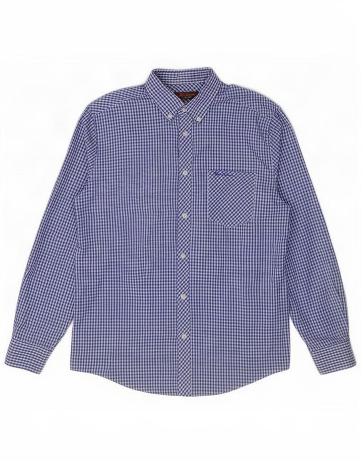 Camicia da uomo Ben Sherman in cotone a quadretti blu medio