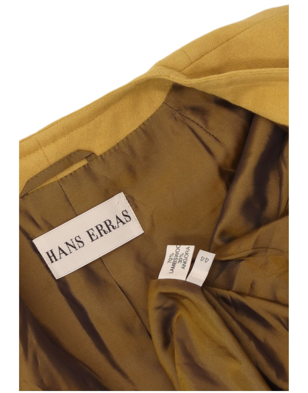 Giacca blazer vintage da donna a 1 bottone IT 44 lana d'agnello gialla media