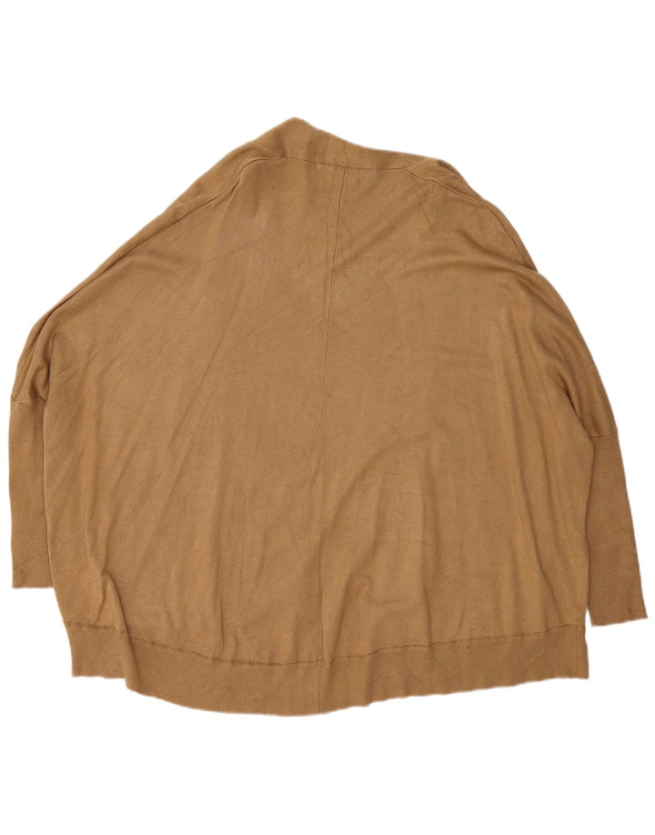Maglione cardigan aperto oversize a pipistrello da donna Zara UK 14 Marrone medio