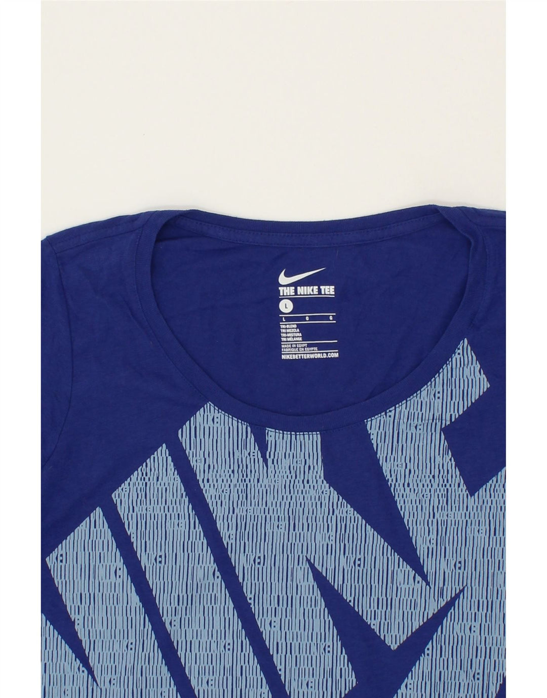 NIKE Womens Graphic T-Shirt Top UK 16 Large Blue Polyester Vintage Nike and Second-Hand Nike from Messina Hembry 