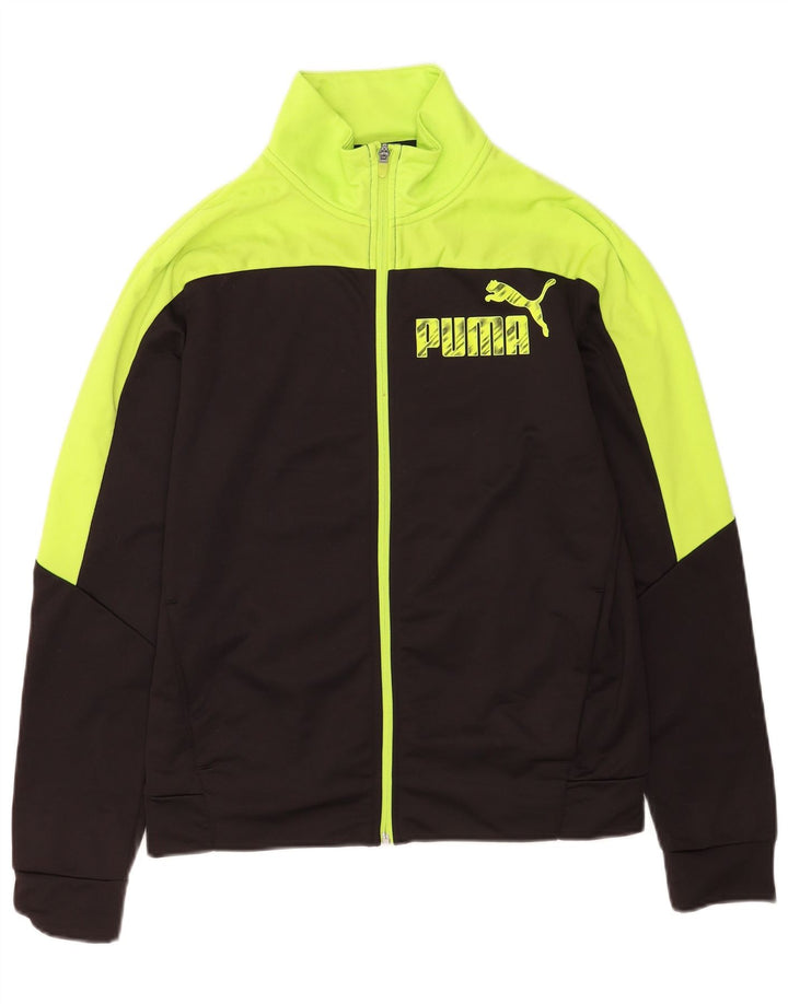 Giacca da ginnastica grafica da uomo Puma Small in poliestere color block nero