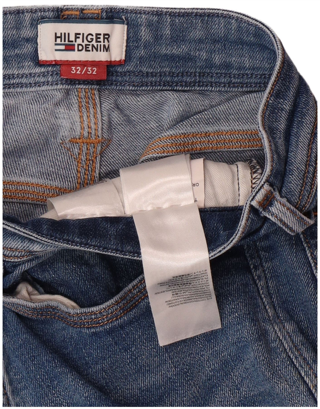 TOMMY HILFIGER Jeans bootcut da uomo W32 L32 cotone blu