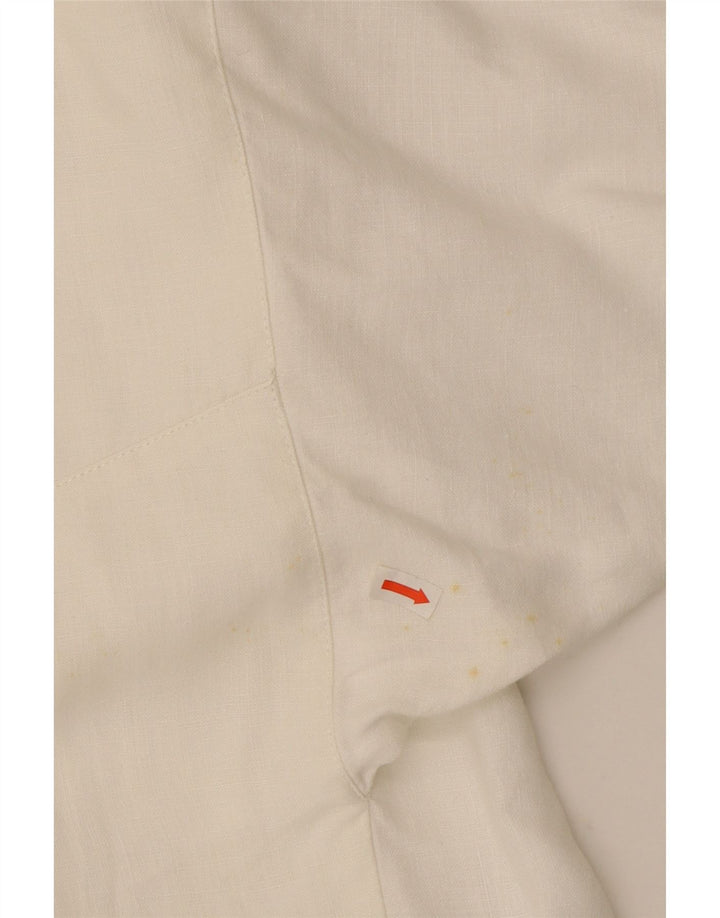 Giacca blazer corta da donna Claude Montana UK 12 Lino bianco medio