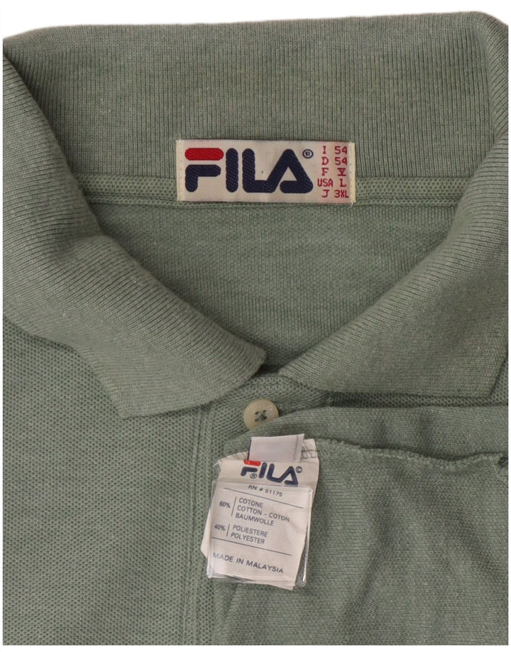 FILA Mens Polo Shirt IT 54 XL Khaki Cotton