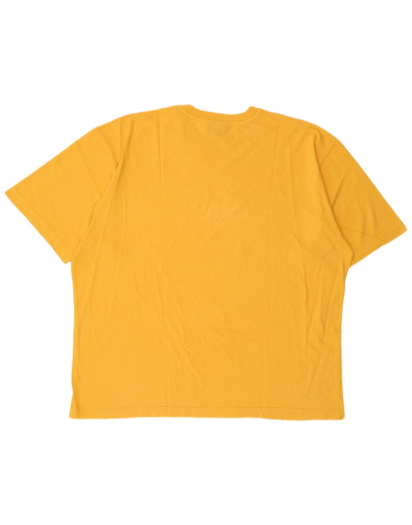 T-shirt grafica da uomo Stefanel Top XL in cotone giallo