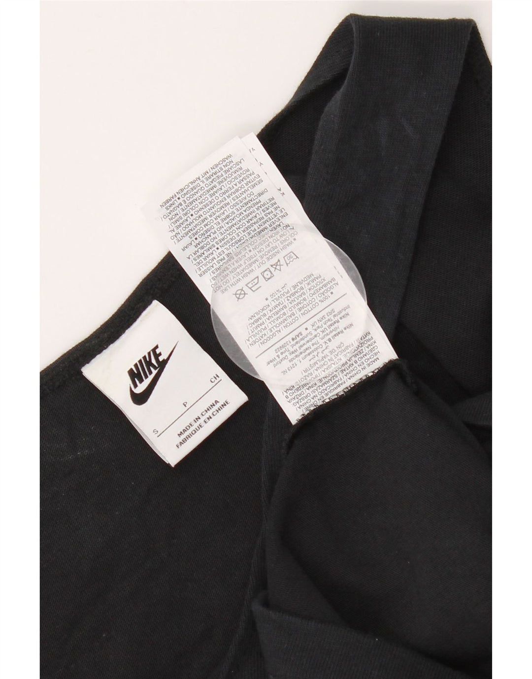 Canotta oversize corta da donna Nike UK 10 piccola in cotone nero