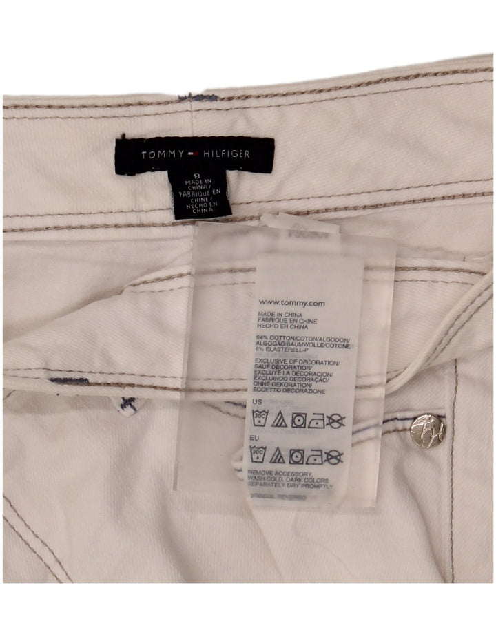 Pantaloncini di jeans Bermuda da donna Tommy Hilfiger US 8 Medium W32 Cotone bianco