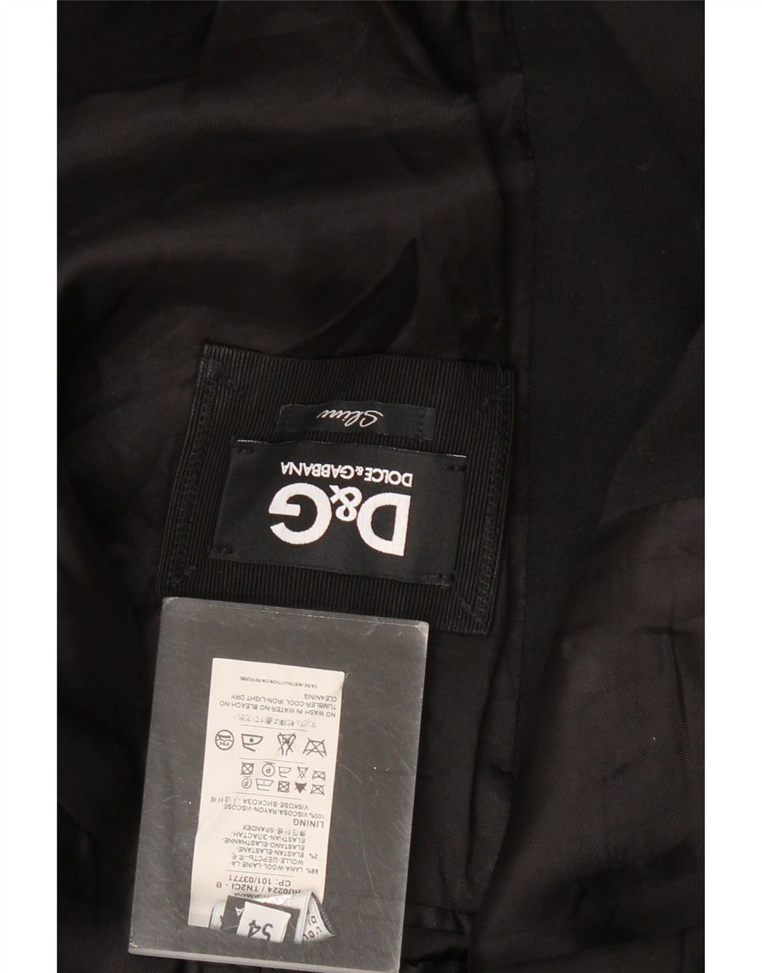 Giacca blazer slim da uomo a 2 bottoni Dolce & Gabbana IT 54 2XL lana nera