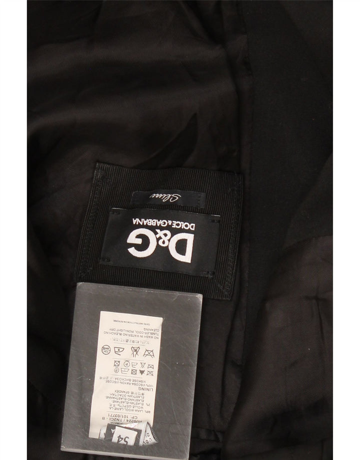 Giacca blazer slim da uomo a 2 bottoni Dolce & Gabbana IT 54 2XL lana nera