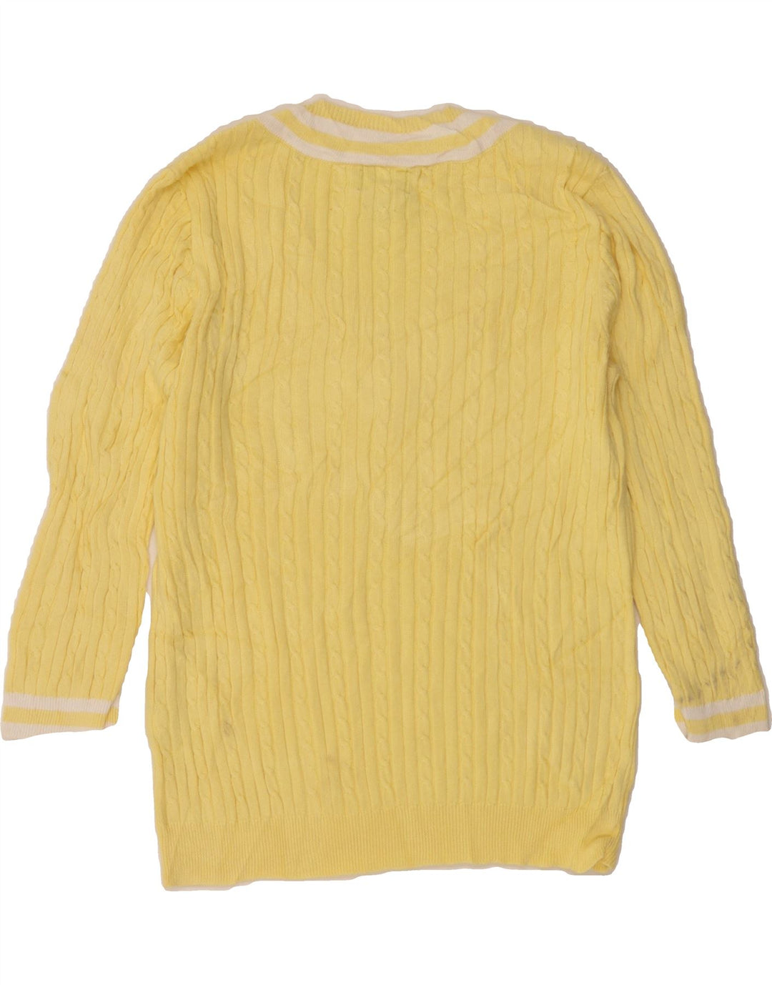 CHAPS Womens Classic Fit V-Neck Jumper Sweater UK 16 Large Yellow Vintage Chaps and Second-Hand Chaps from Messina Hembry 