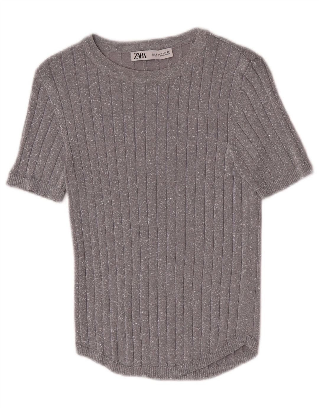 Camicetta da donna Zara Top UK 8 piccola argento chiazzata