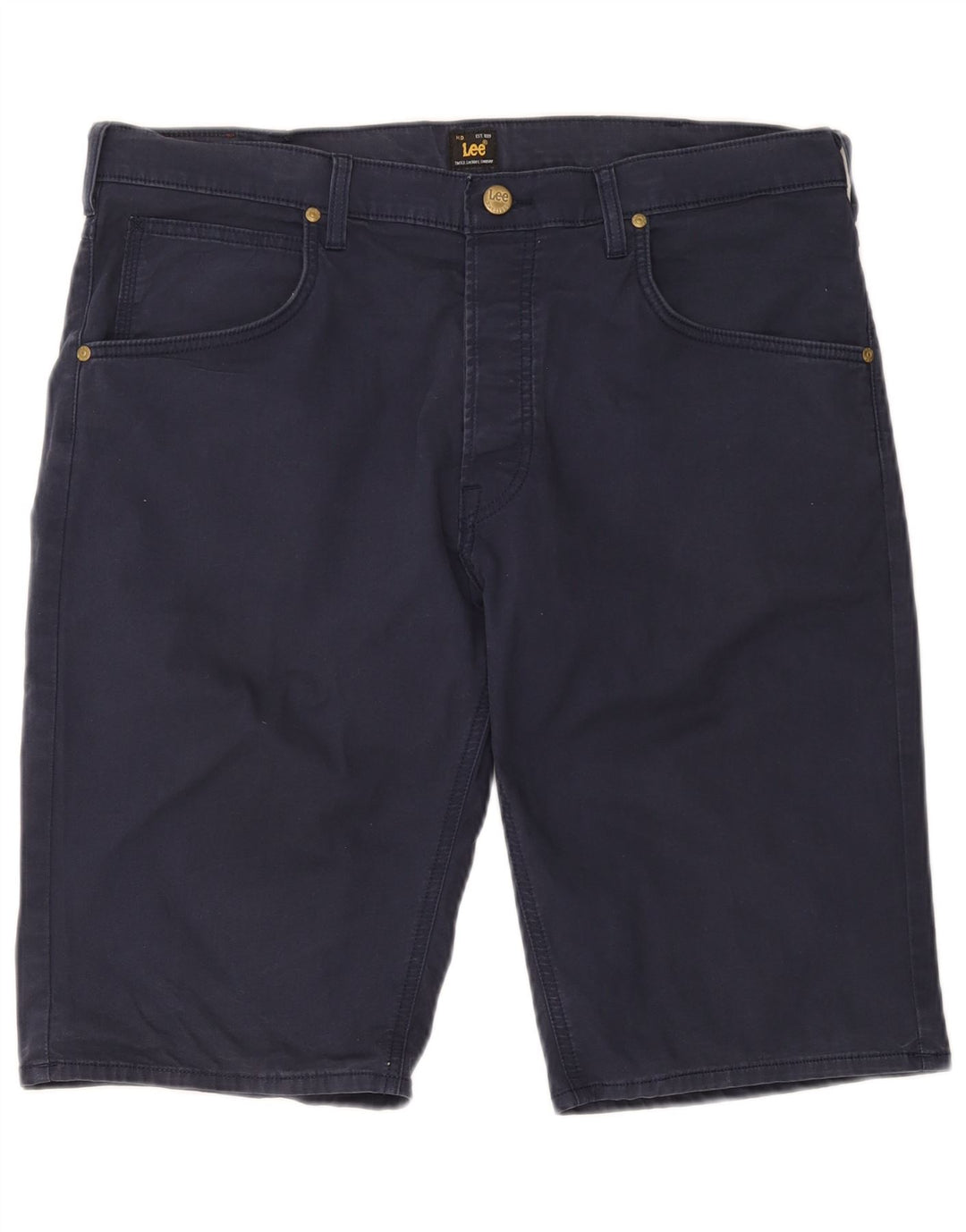 Pantaloncini di jeans da uomo Lee W36 grandi in cotone blu navy