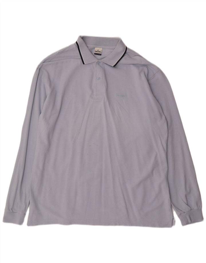 Polo Spalding da uomo a maniche lunghe XL in cotone blu