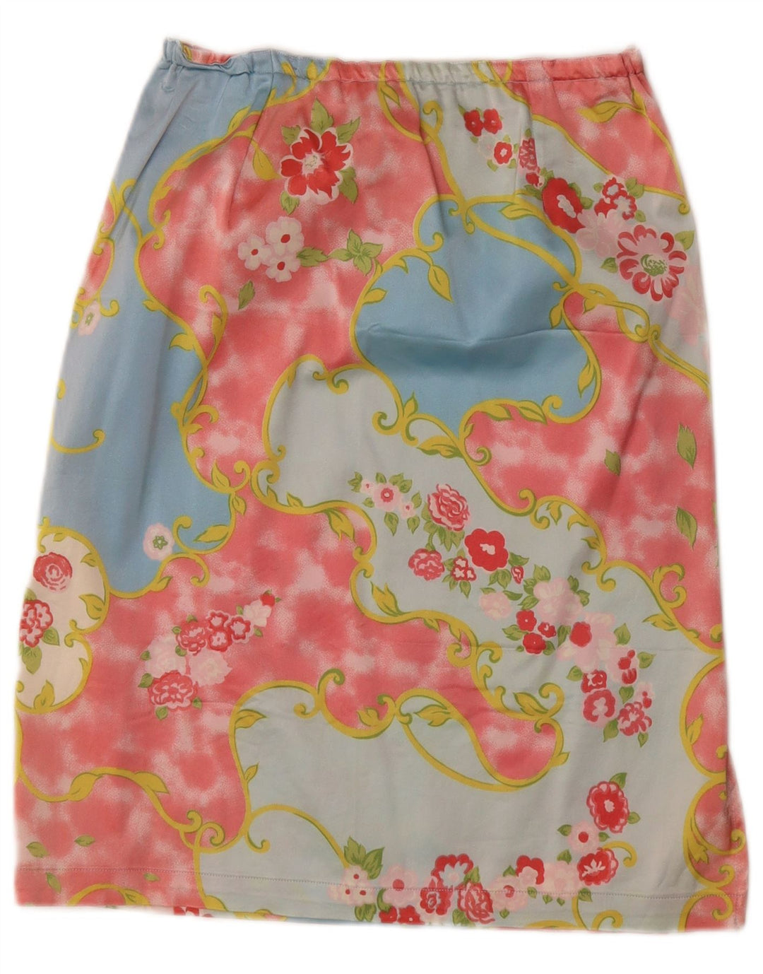 Gonna dritta da donna vintage W26 piccola floreale multicolore