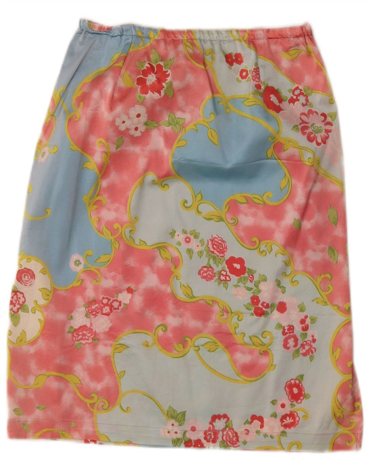 Gonna dritta da donna vintage W26 piccola floreale multicolore