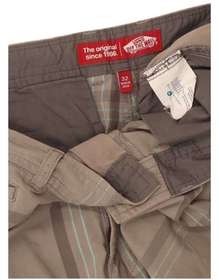 Pantaloncini chino da uomo VANS W32 in cotone a quadri grigio medio