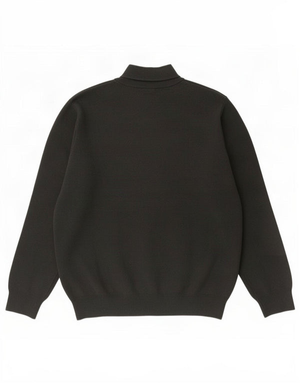 Maglione Zara da uomo con zip e collo XL in cotone verde
