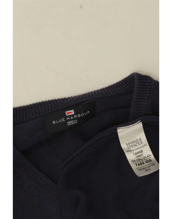 Canotta da uomo Marks & Spencer Blue Harbour Canotta grande in cotone blu navy