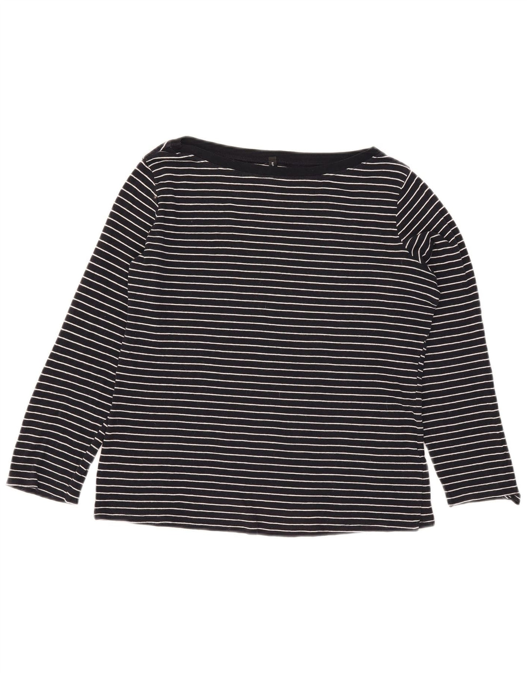 Top manica lunga da donna Marks & Spencer UK 16 grande gessato blu navy