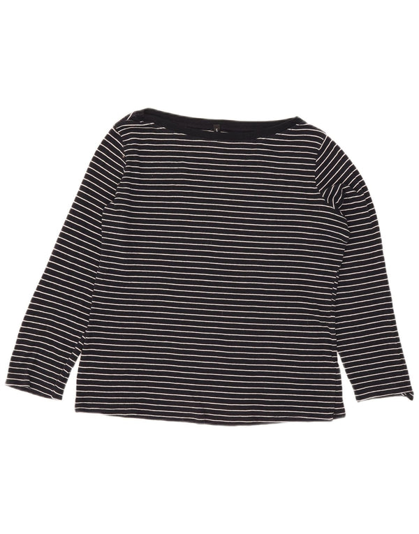 Top manica lunga da donna Marks & Spencer UK 16 grande gessato blu navy