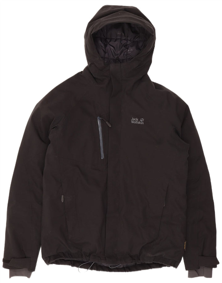 Giacca imbottita con cappuccio da uomo Jack Wolfskin UK 40 grande poliestere nero