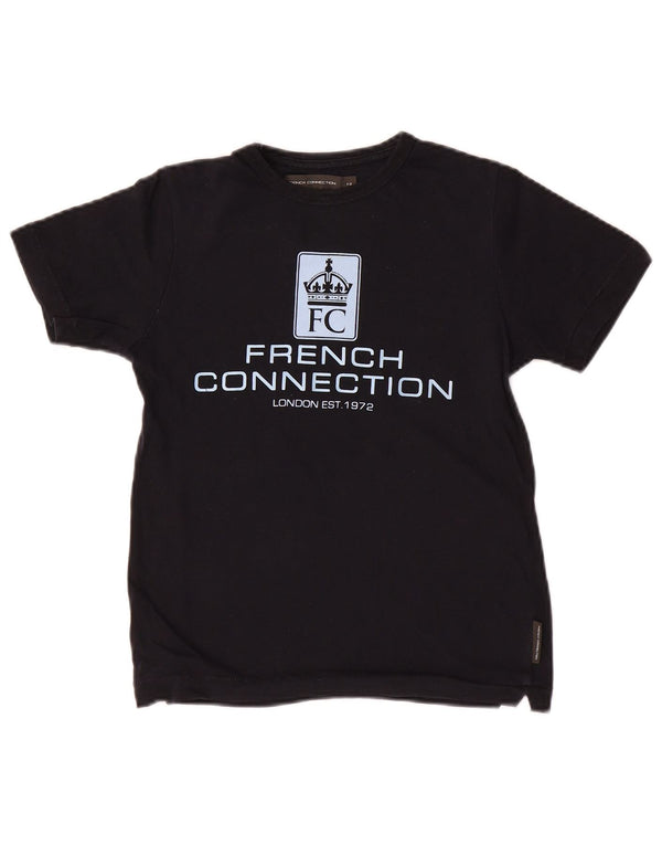 T-shirt grafica per ragazzi French Connection Top 7-8 anni in cotone nero