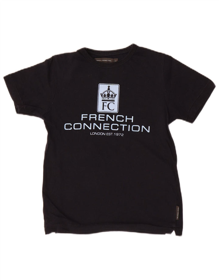 T-shirt grafica per ragazzi French Connection Top 7-8 anni in cotone nero