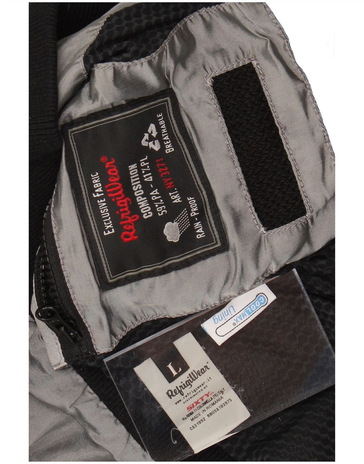 REFRIGIWEAR Giubbotto bomber con cappuccio da uomo UK 40 Large Grigio Poliestere