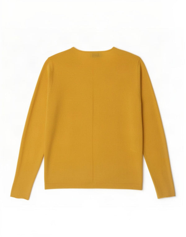 Jigsaw Womens Top Long Sleeve UK 10 Small Yellow Polyamide