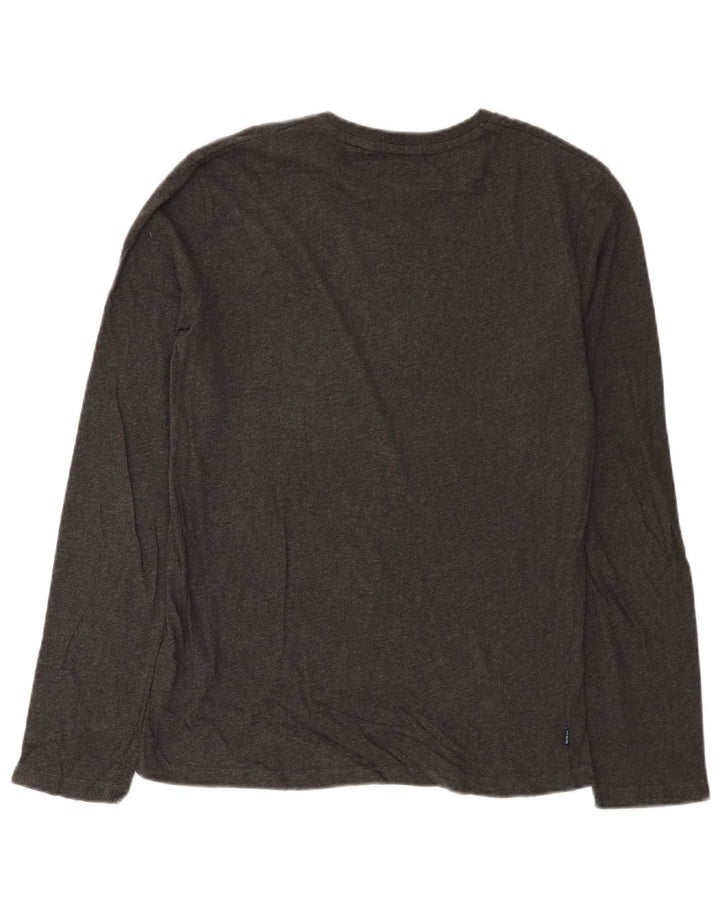 Top da uomo a maniche lunghe Superdry XS in cotone grigio