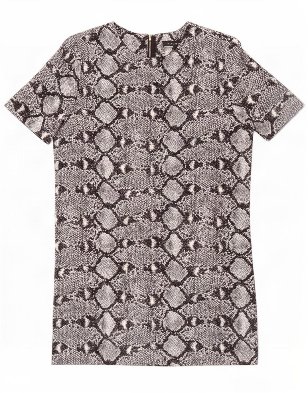 Abito a trapezio da donna Zara UK 10 piccolo grigio con stampa animalier