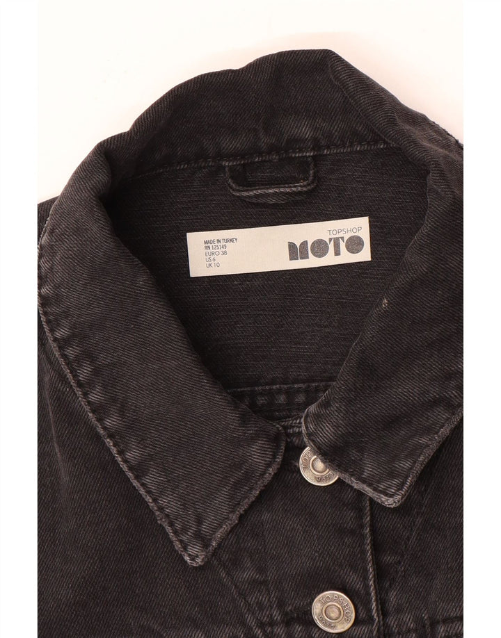 Giacca in denim corto da donna Topshop UK 10 piccolo grigio
