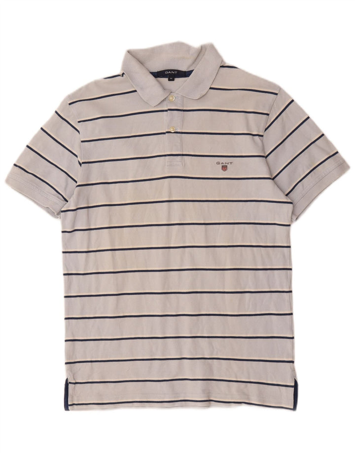 Polo da uomo Gant in cotone a righe blu medio