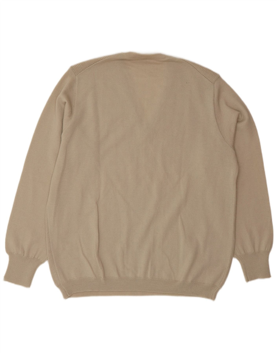 Maglione da uomo con scollo a V VINTAGE grande in lana beige