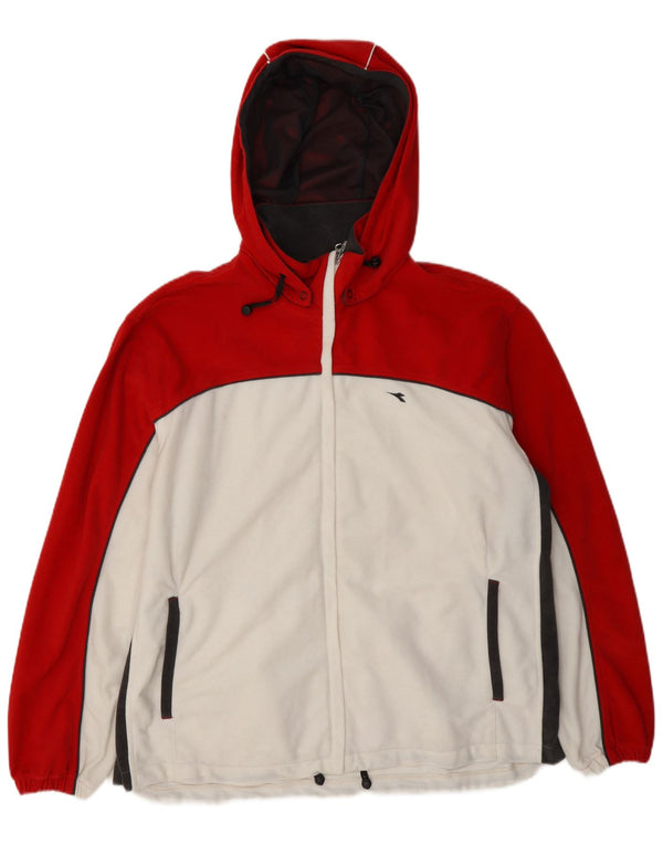 Giacca da tuta da uomo con cappuccio Diadora IT 52 Large Red Colourblock