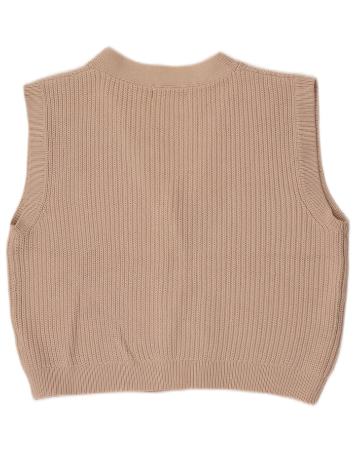 Maglione cardigan senza maniche corto da donna Marks & Spencer UK 14 Beige medio