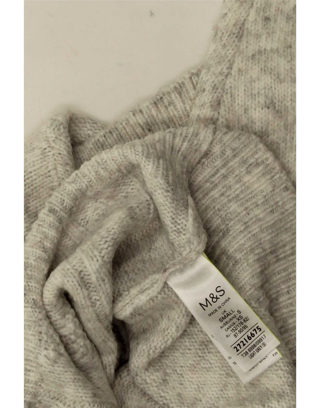 Maglione da uomo Marks & Spencer con collo alto, piccolo acrilico chiazzato grigio