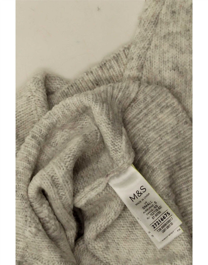 Maglione da uomo Marks & Spencer con collo alto, piccolo acrilico chiazzato grigio