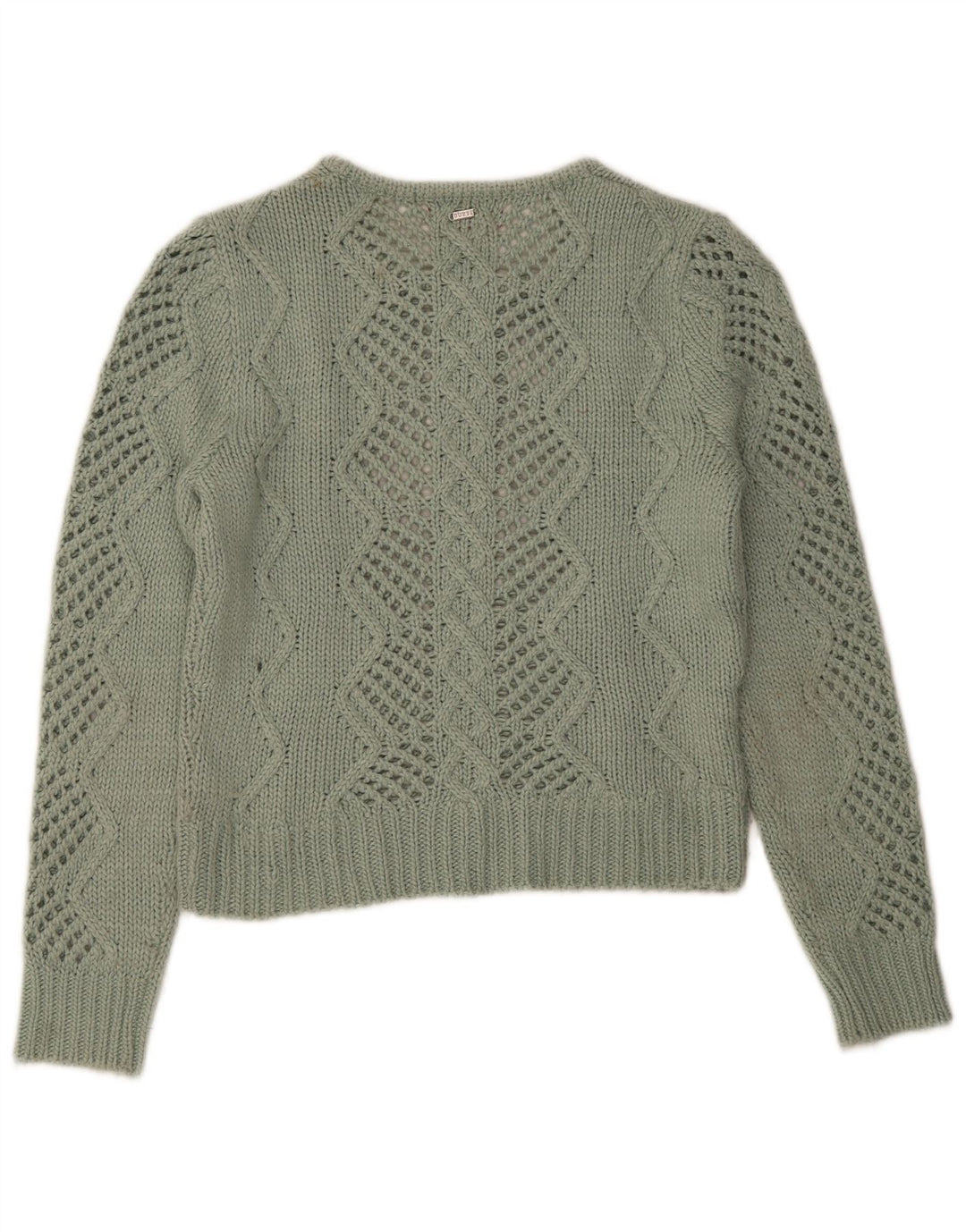 Maglione maglione girocollo da donna Guess UK 12 Acrilico verde medio