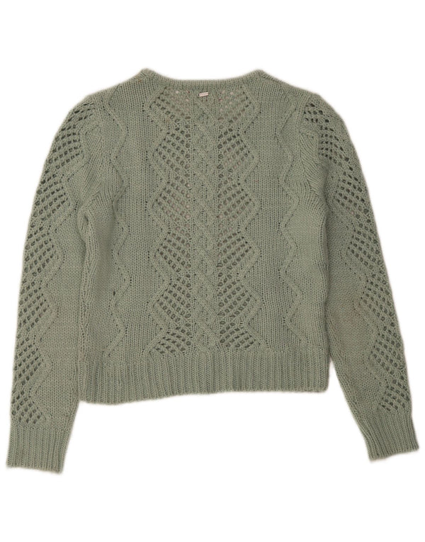 Maglione maglione girocollo da donna Guess UK 12 Acrilico verde medio