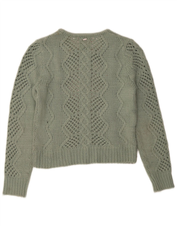 Maglione maglione girocollo da donna Guess UK 12 Acrilico verde medio