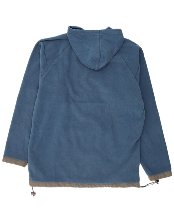 Maglione con cappuccio grafico in pile da uomo VINTAGE grande poliestere blu