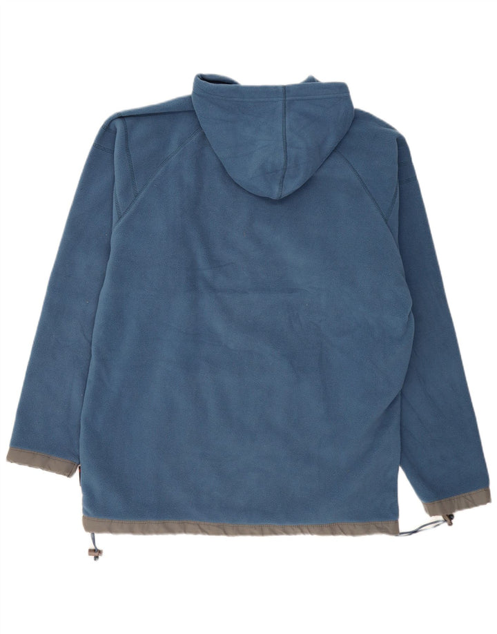 Maglione con cappuccio grafico in pile da uomo VINTAGE grande poliestere blu