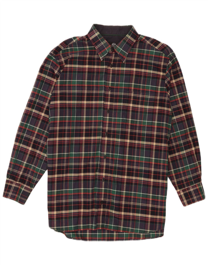 Camicia da uomo in flanella Walbusch taglia 41/42 grande cotone a quadri multicolore