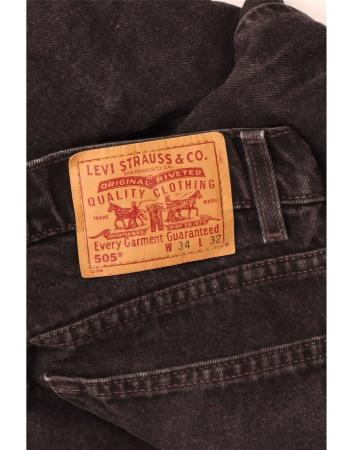 Levi's Uomo 505 Jeans dritti W30 L32 Cotone Nero