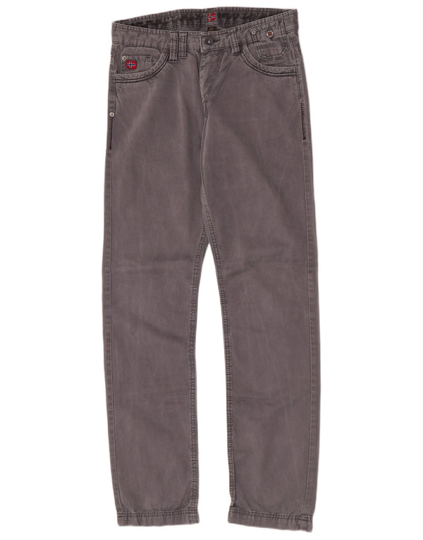 Napapijri Mens Slim Casual Trousers W33 L33 Grey Cotton