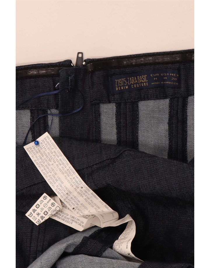 Abito senza spalline da donna Zara UK 12 cotone blu navy medio