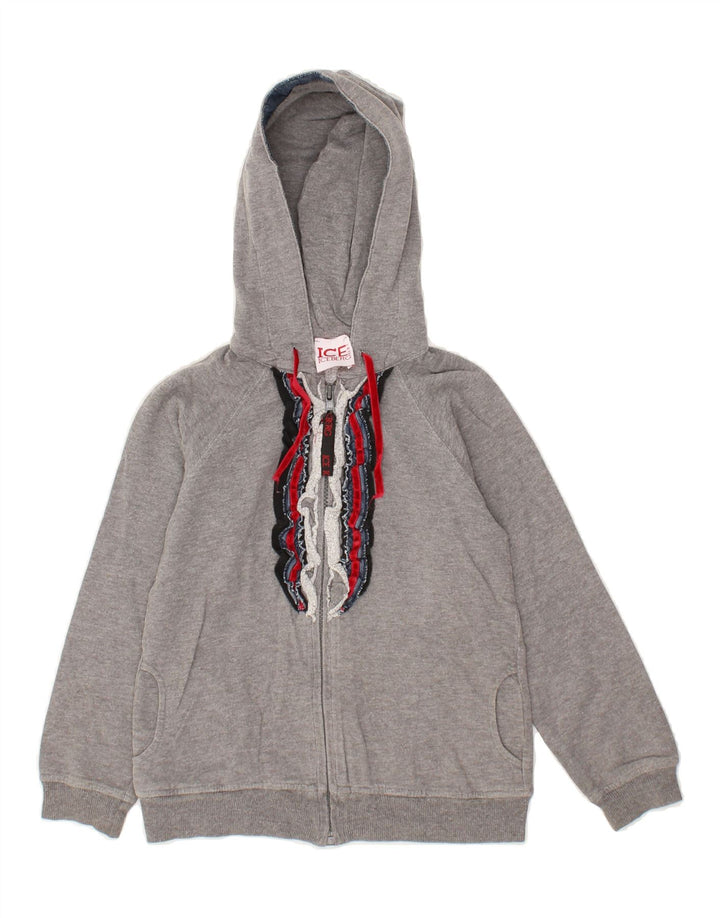 ICEBERG Girls Zip Hoodie Sweater 5-6 Years Grey Vintage Iceberg and Second-Hand Iceberg from Messina Hembry 