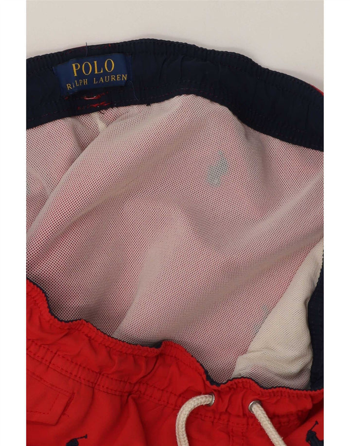 Polo Ralph Lauren Pantaloncini da bagno grafici da uomo piccoli in poliestere rosso